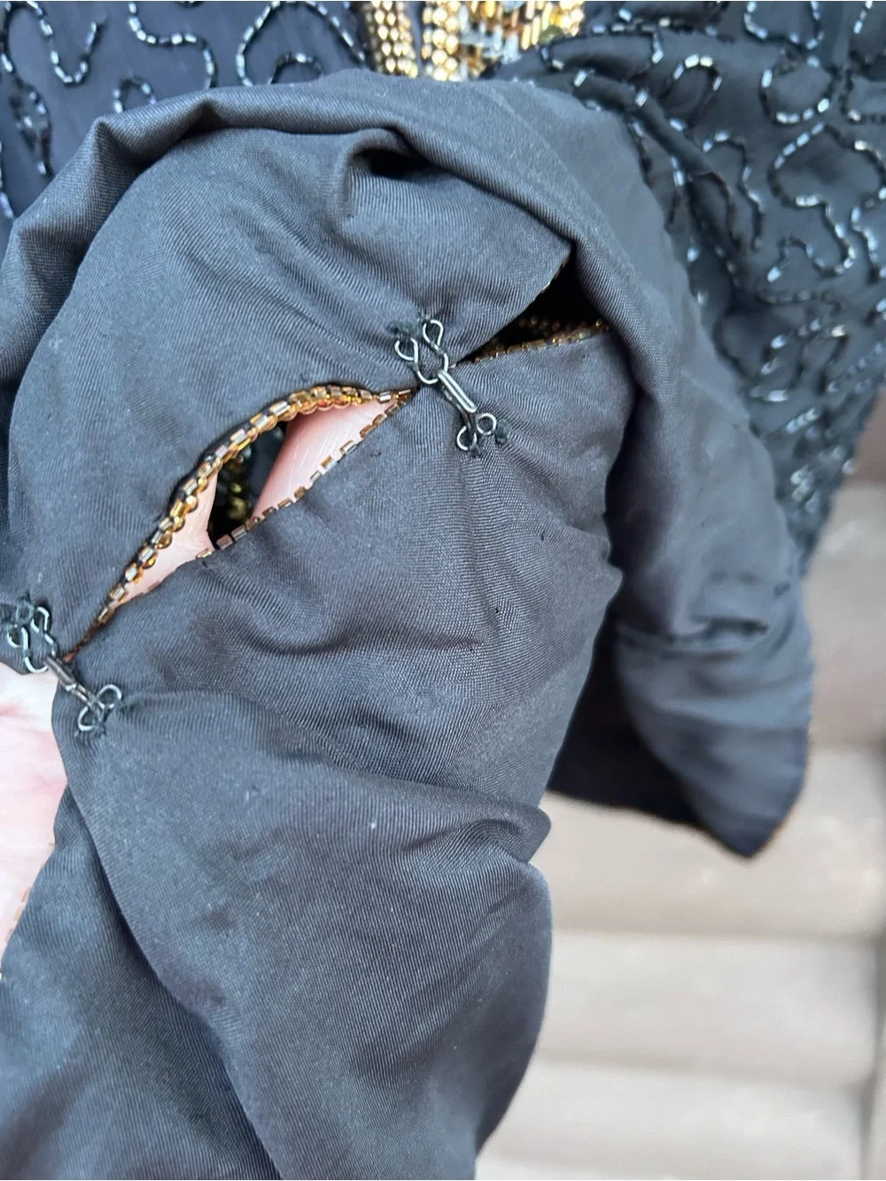 Brilliante by J.A. Black Beaded Silk Sequin Jacket Size m statement vintage